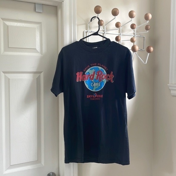 Hard Rock Cafe Other - Hard Rock Cafe Black Tee with Blue & Red Globe Graphic